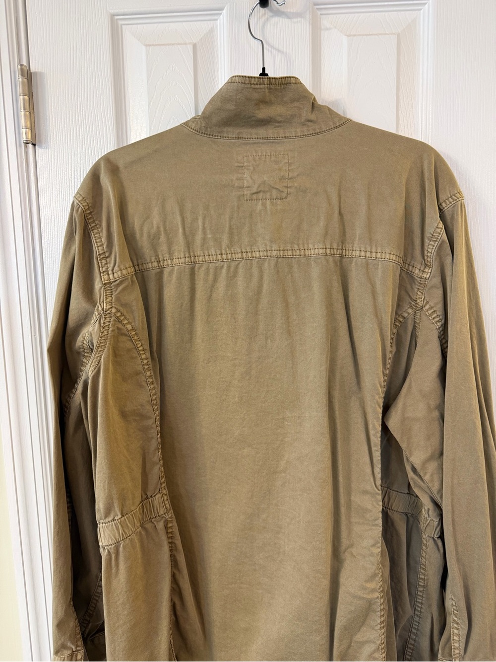 Sonoma Women’s 2X Tan Utility Shirt Jacket Cotton Stretch Shacket Plus Size - Picture 4 of 5